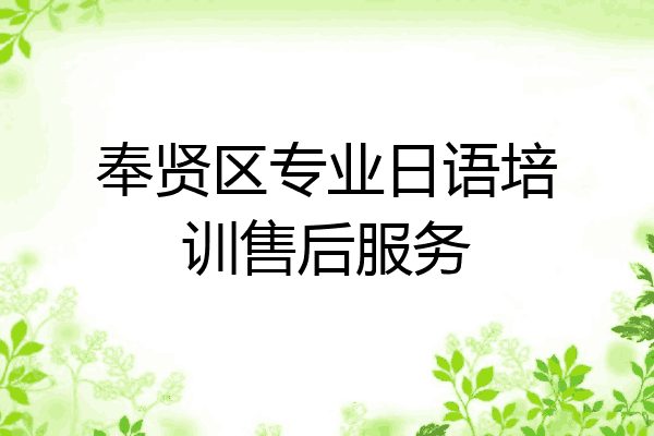 奉贤区专业日语培训售后服务