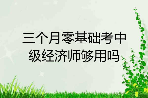 三个月零基础考中级经济师够用吗