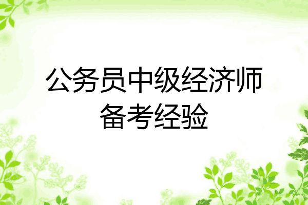 公务员中级经济师备考经验
