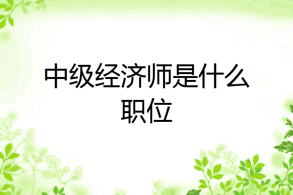 中级经济师是什么职位