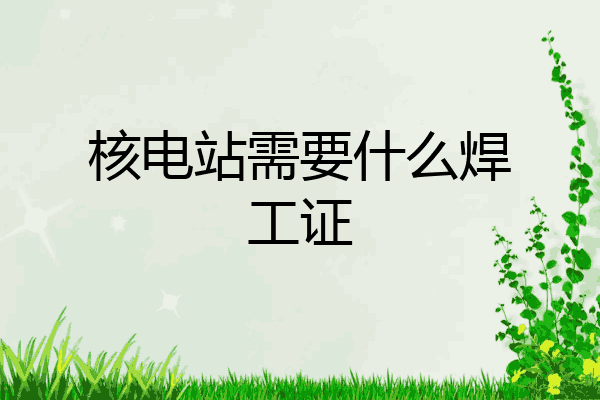 核电站需要什么焊工证