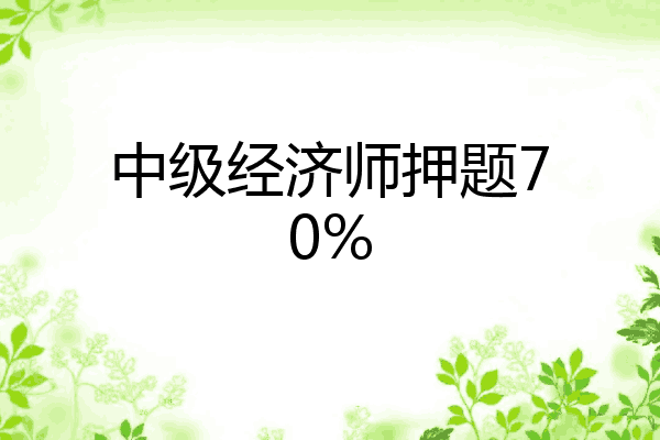 中级经济师押题70%