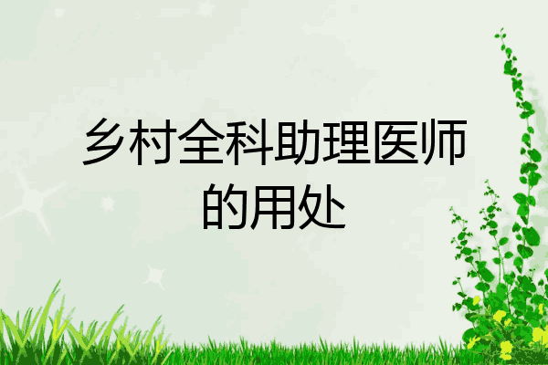 乡村全科助理医师的用处