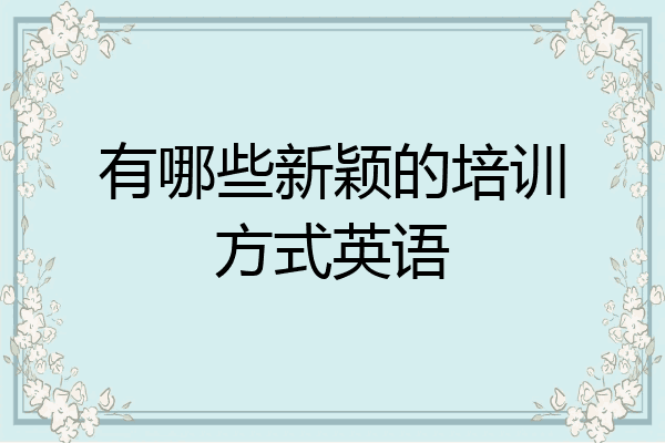 有哪些新颖的培训方式英语