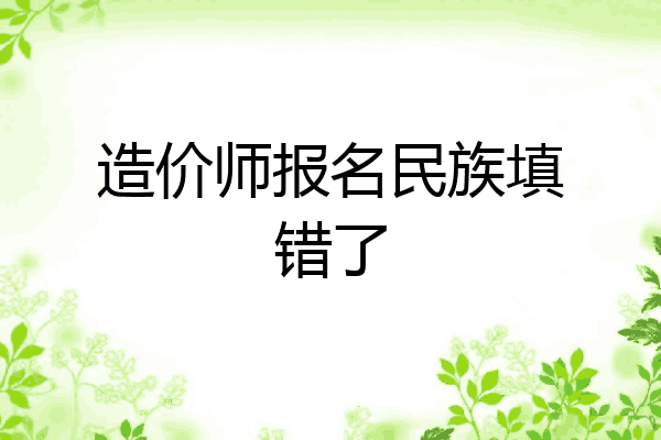 造价师报名民族填错了