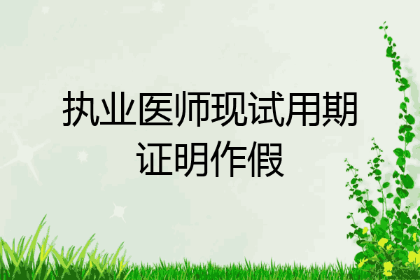 执业医师现试用期证明作假