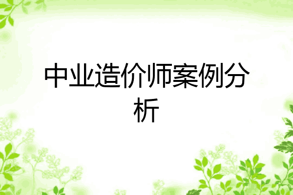 中业造价师案例分析