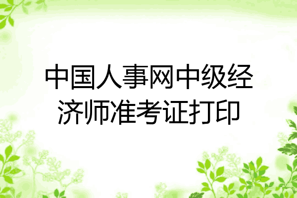 中国人事网中级经济师准考证打印