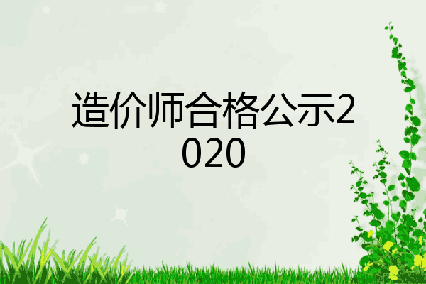 造价师合格公示2020