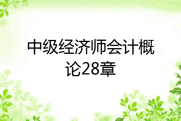 中级经济师会计概论28章