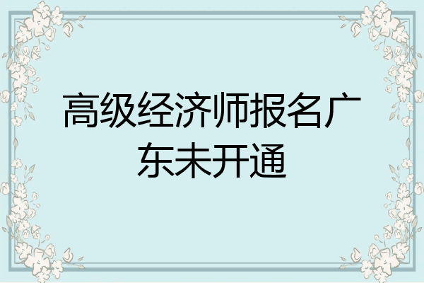 高级经济师报名广东未开通
