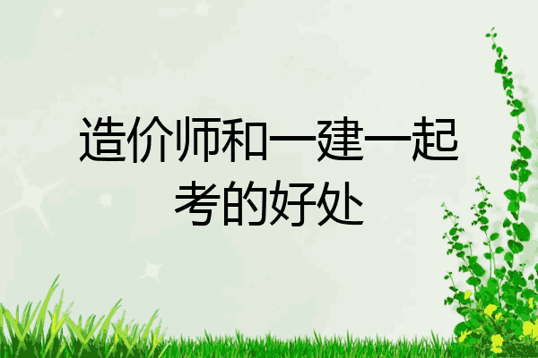 造价师和一建一起考的好处