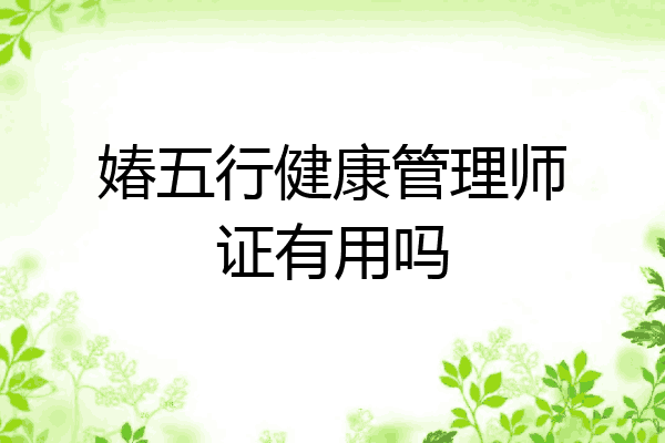 媋五行健康管理师证有用吗
