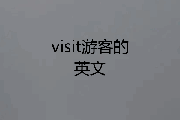 visit游客的英文