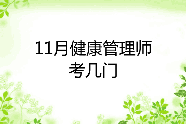 11月健康管理师考几门