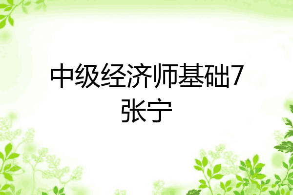 中级经济师基础7张宁
