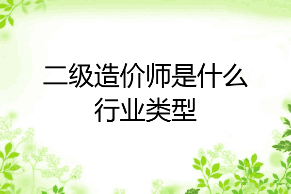 二级造价师是什么行业类型