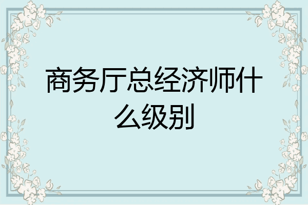商务厅总经济师什么级别