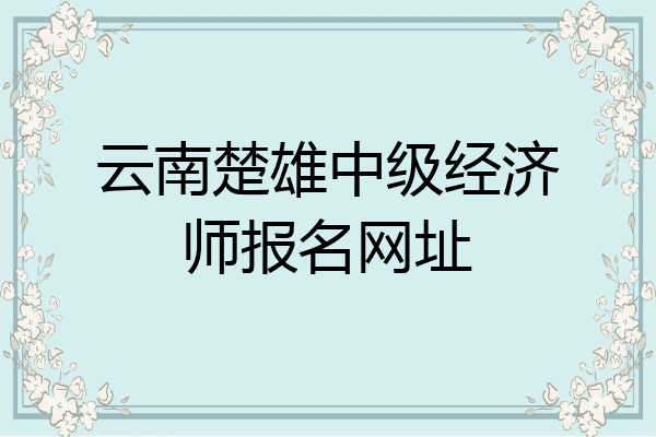 云南楚雄中级经济师报名网址