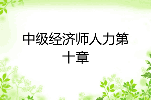 中级经济师人力第十章