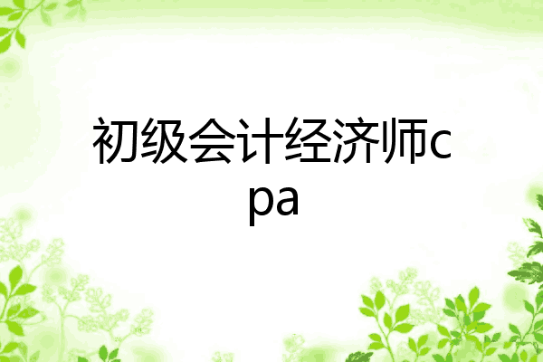 初级会计经济师cpa