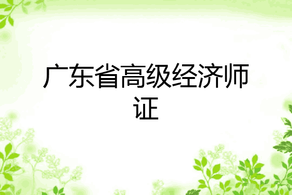 广东省高级经济师证
