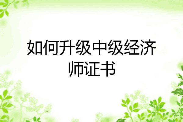 如何升级中级经济师证书