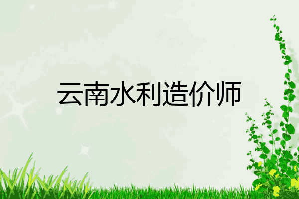 云南水利造价师