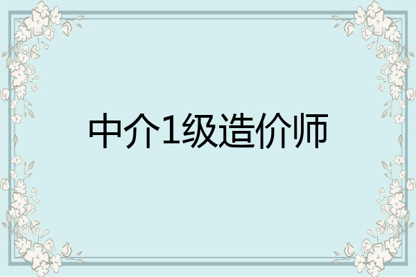 中介1级造价师