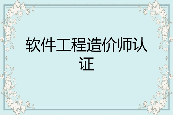 软件工程造价师认证