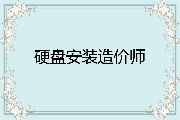 硬盘安装造价师
