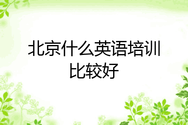 北京什么英语培训比较好