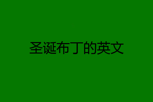 圣诞布丁的英文