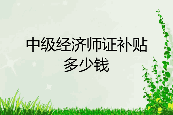 中级经济师证补贴多少钱