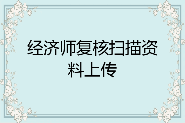 经济师复核扫描资料上传