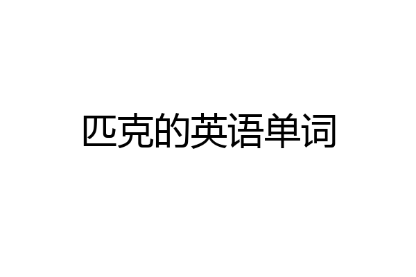 匹克的英语单词