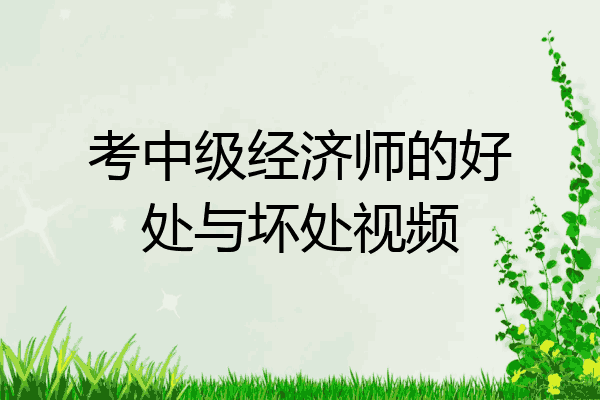 考中级经济师的好处与坏处视频