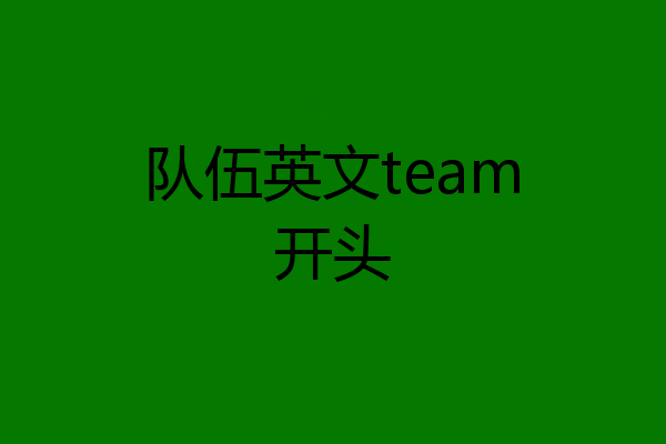 队伍英文team开头