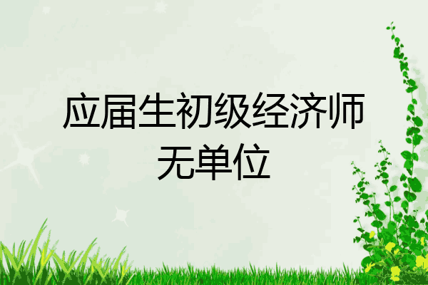 应届生初级经济师无单位