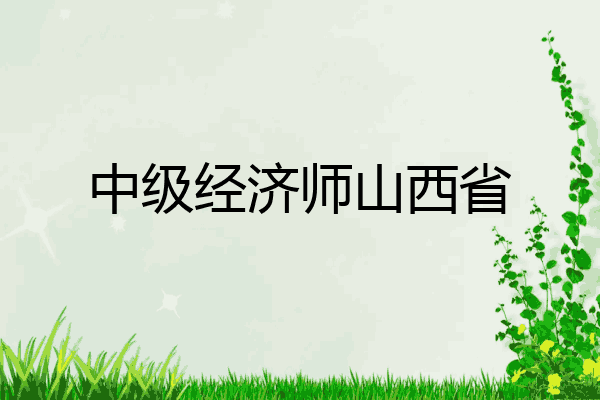 中级经济师山西省