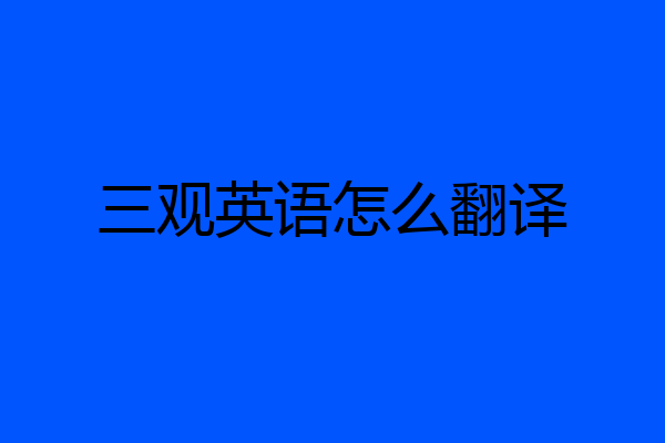 三观英语怎么翻译