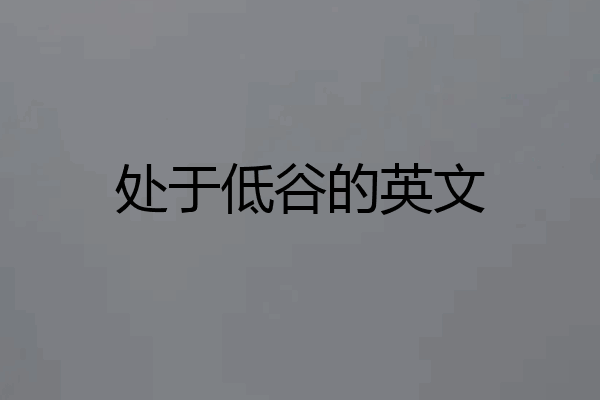 处于低谷的英文