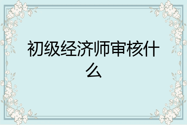 初级经济师审核什么