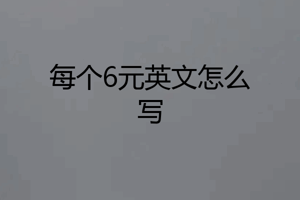每个6元英文怎么写