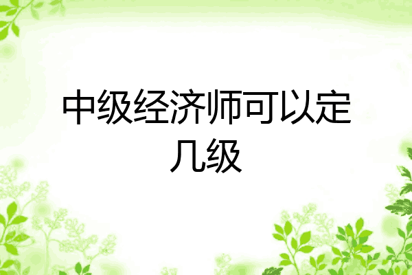 中级经济师可以定几级