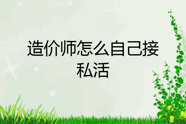 造价师怎么自己接私活