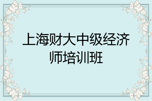 上海财大中级经济师培训班