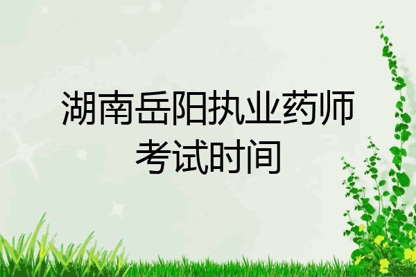 湖南岳阳执业药师考试时间