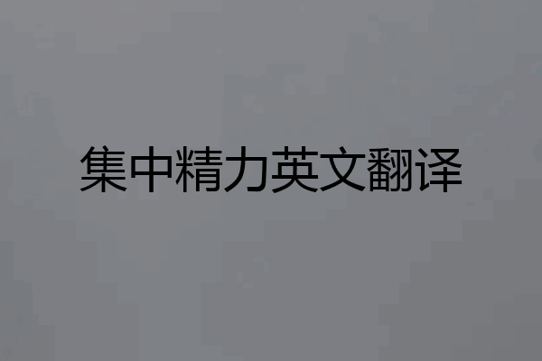 集中精力英文翻译