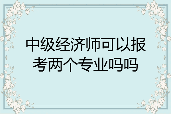 中级经济师可以报考两个专业吗吗